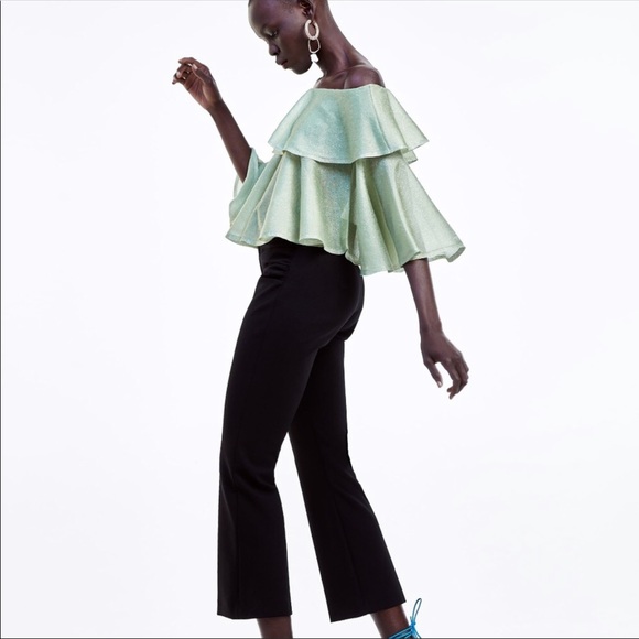 NWT Goodnight Macaroon off shoulder tiered top S - Picture 5 of 12